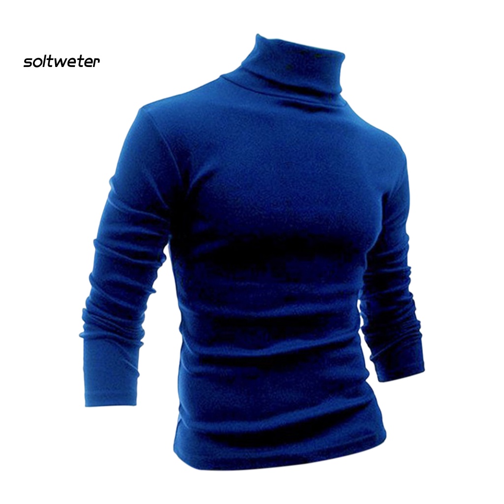 Áo Sơ Mi Tay Dài Cổ Cao Mềm Mại Co Giãn Thoáng Khí Màu Trơn Thời Trang Mùa Thu Cho Nam