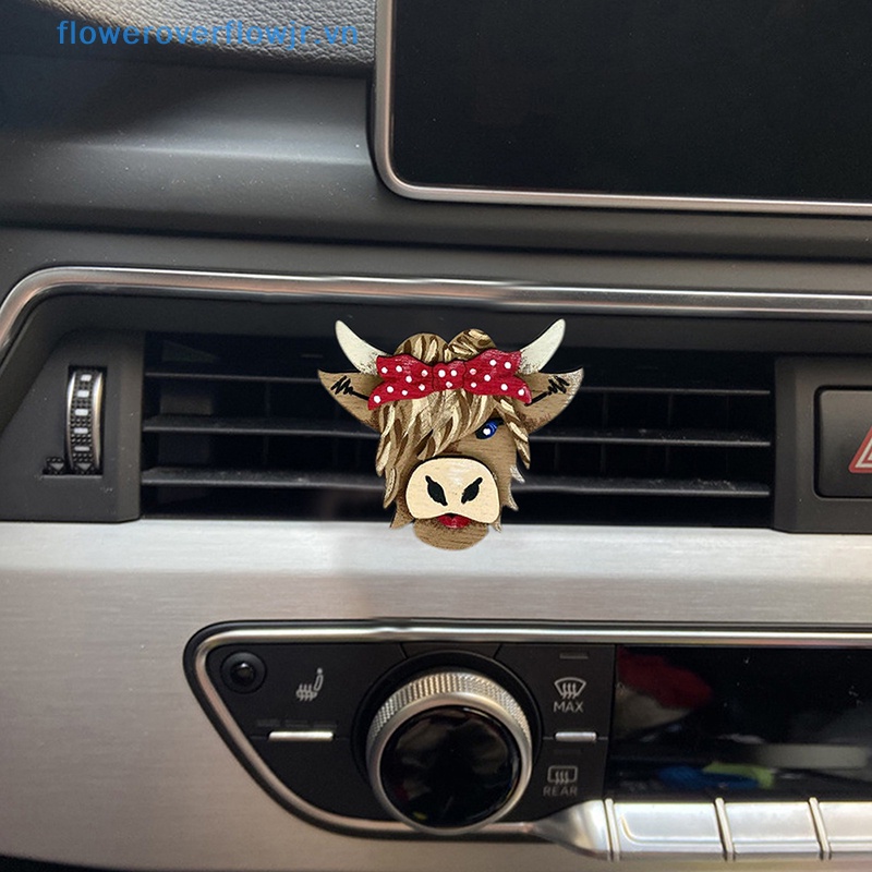 1 Kẹp Khuếch Tán Không Khí Trên Xe Hơi Hình Bò Sữa Dễ Thương
