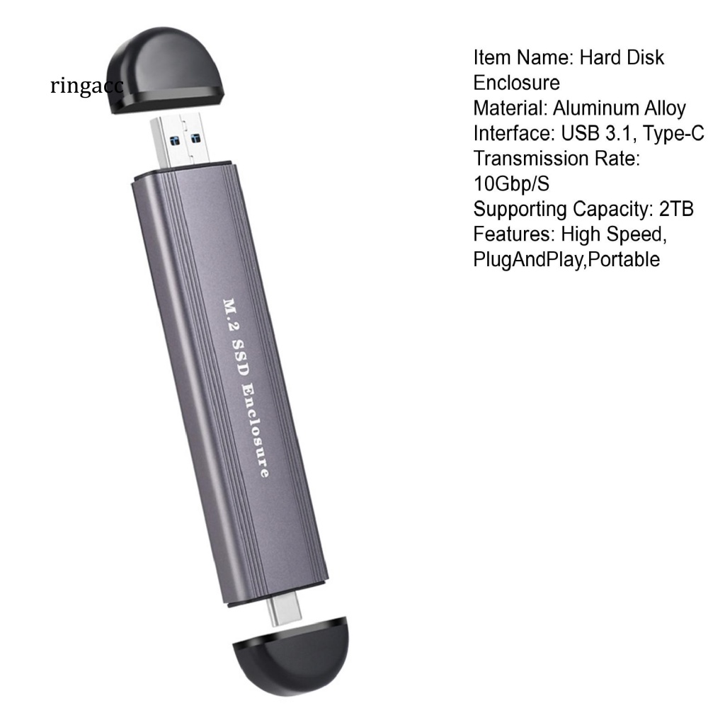 Hộp Ổ Cứng 10Gbps Cổng Type-C USB 3.1 Sang M.2 NVMe / SATA Tốc Độ Cao