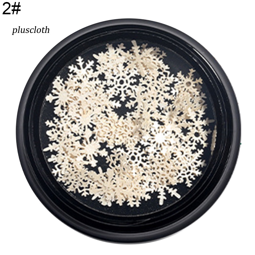 Hộp 100 Hạt Kim Sa Siêu Mỏng Hình Bông Tuyết Trang Trí Móng Tay