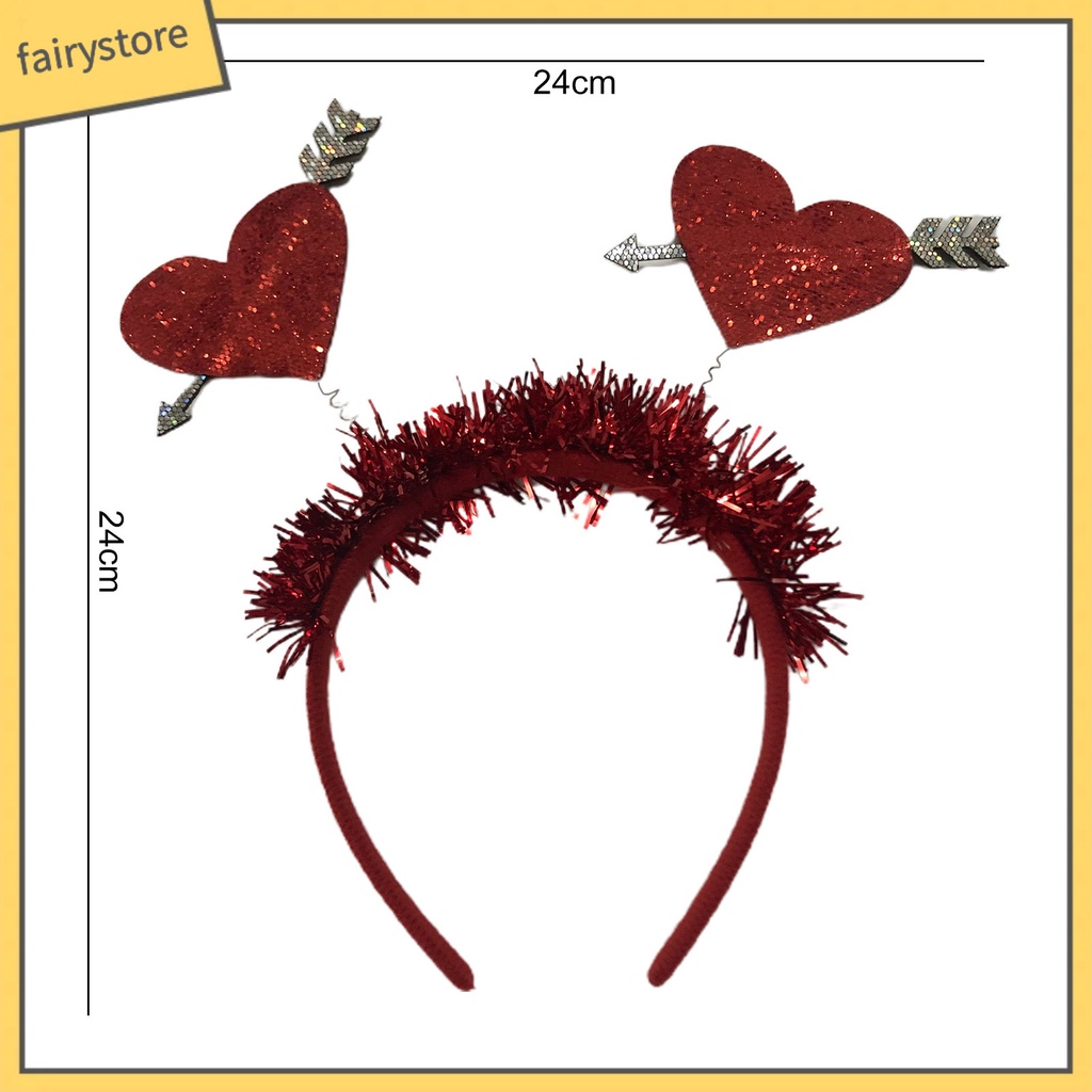 [FRO] Băng Đô Đính Kim Sa Đỏ Tạo Không Khí Co Giãn Chống Trượt Làm Quà Tặng Valentines