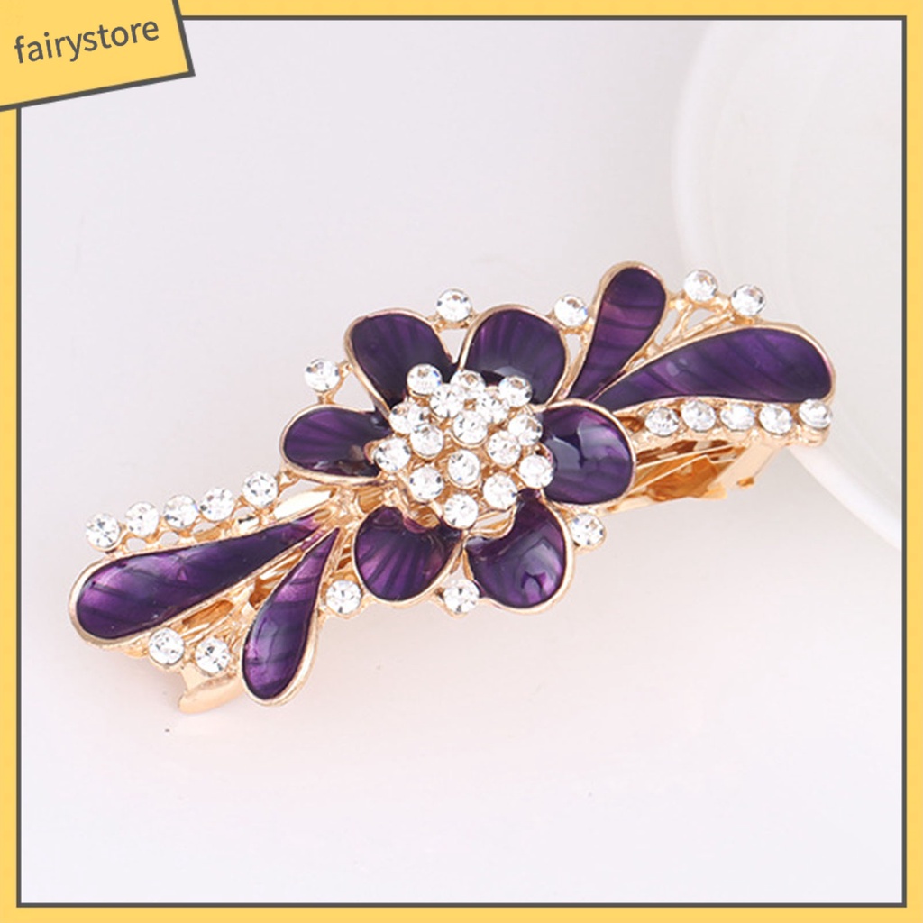 Kẹp Tóc Hình Hoa Đính Đá Lấp Lánh Ngọt Ngào Chống Trượt