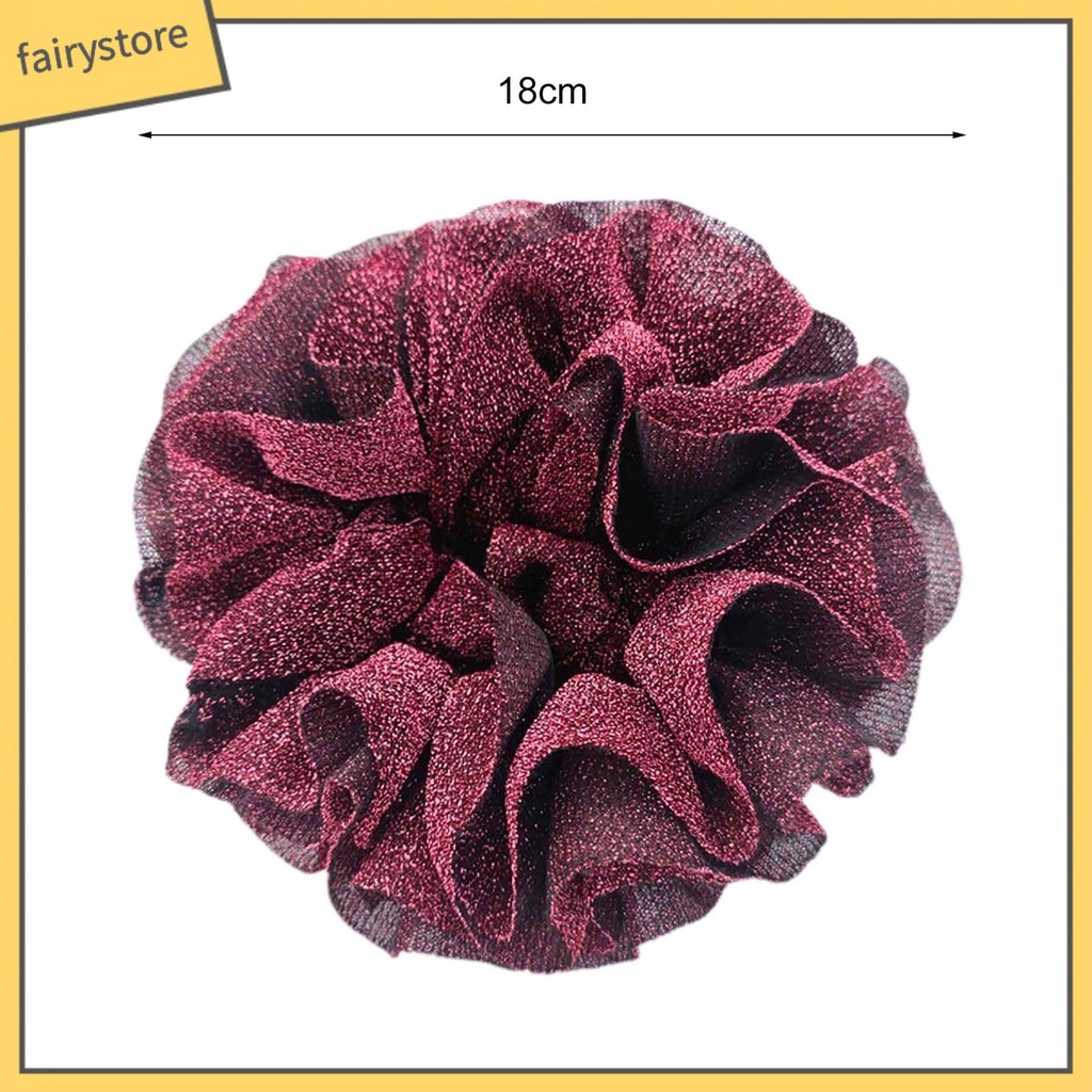 Dây Buộc Tóc Co Giãn Cao Hình Bông Hoa Lấp Lánh