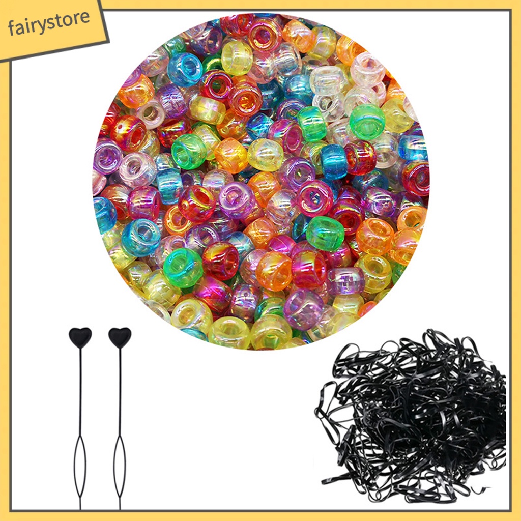 1 Bộ Hạt Xỏ Vòng Tay / Dây Thun Nhiều Màu Dùng Làm Trang Sức Nghệ Thuật