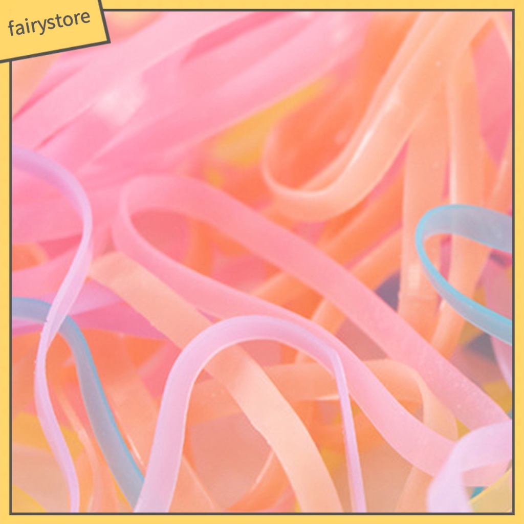 1 Bộ Dây Cao Su Buộc Tóc Đuôi Ngựa Co Giãn Màu Sáng Phong Cách Hoạt Hình Dùng Làm Giá Đỡ Chai Nước Cho Trẻ Em