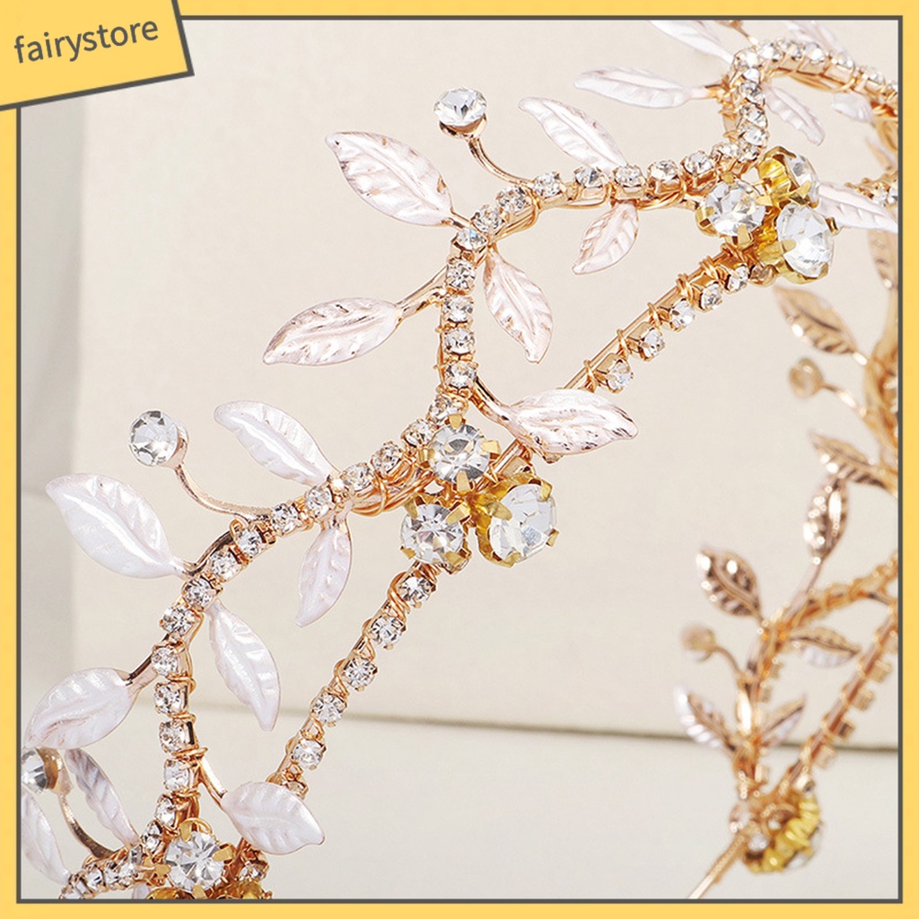 Băng Đô Cài Tóc Hình Vương Miện Đính Đá Lấp Lánh Chống Trượt Cho Cô Dâu