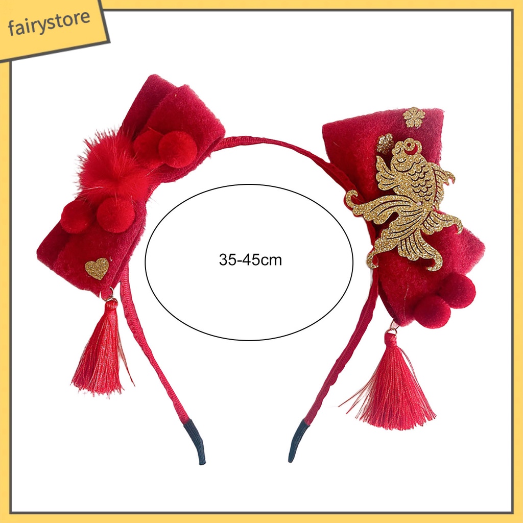 Băng Đô Cài Tóc Hình Cá Đỏ Chống Vỡ Phong Cách Trung Hoa Mừng Năm Mới Cho Bé Gái
