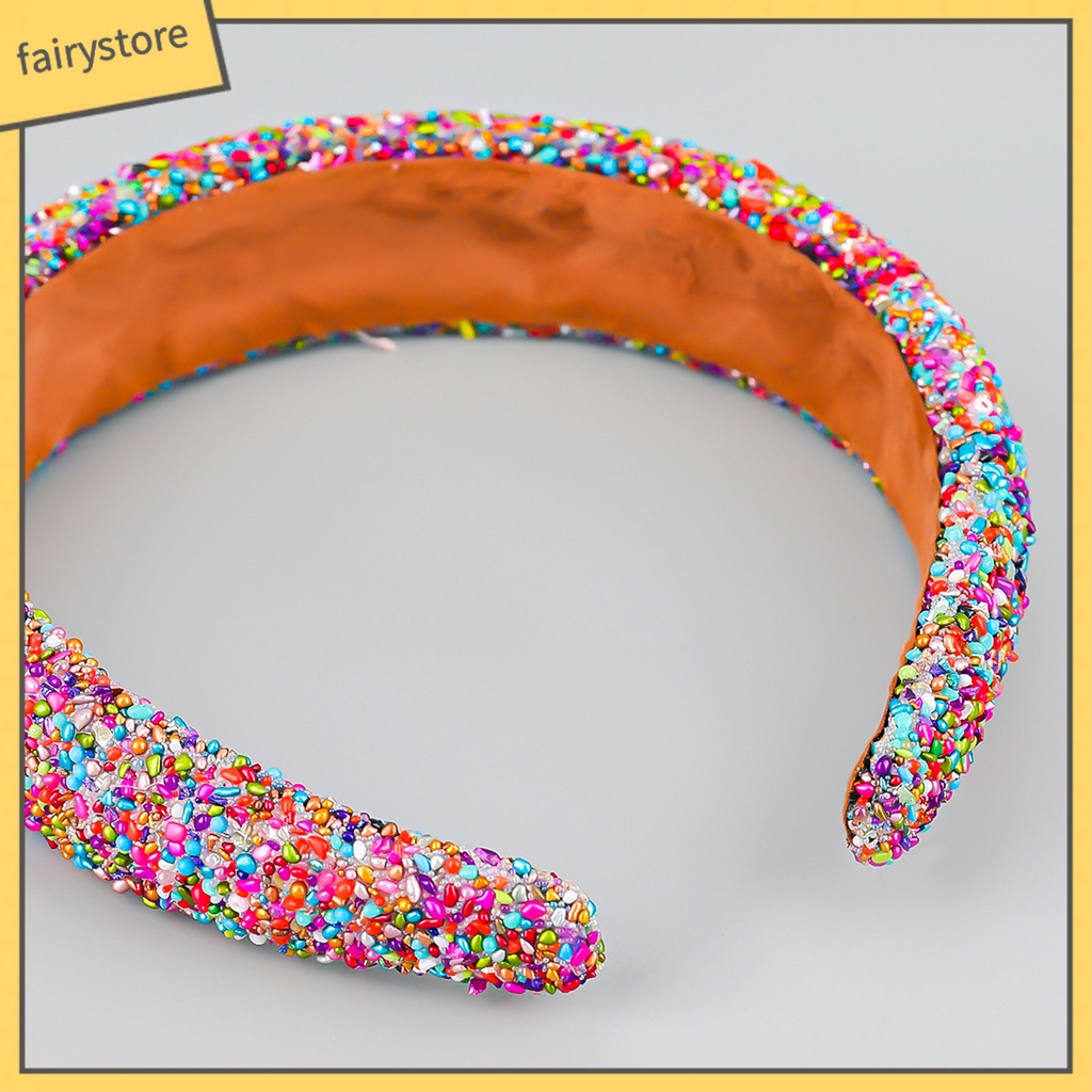 Băng Đô Cài Tóc Đính Đá Ngọc Trai Nhân Tạo Co Giãn Chống Trượt Phong Cách Cổ Điển Thời Trang Cho Nữ