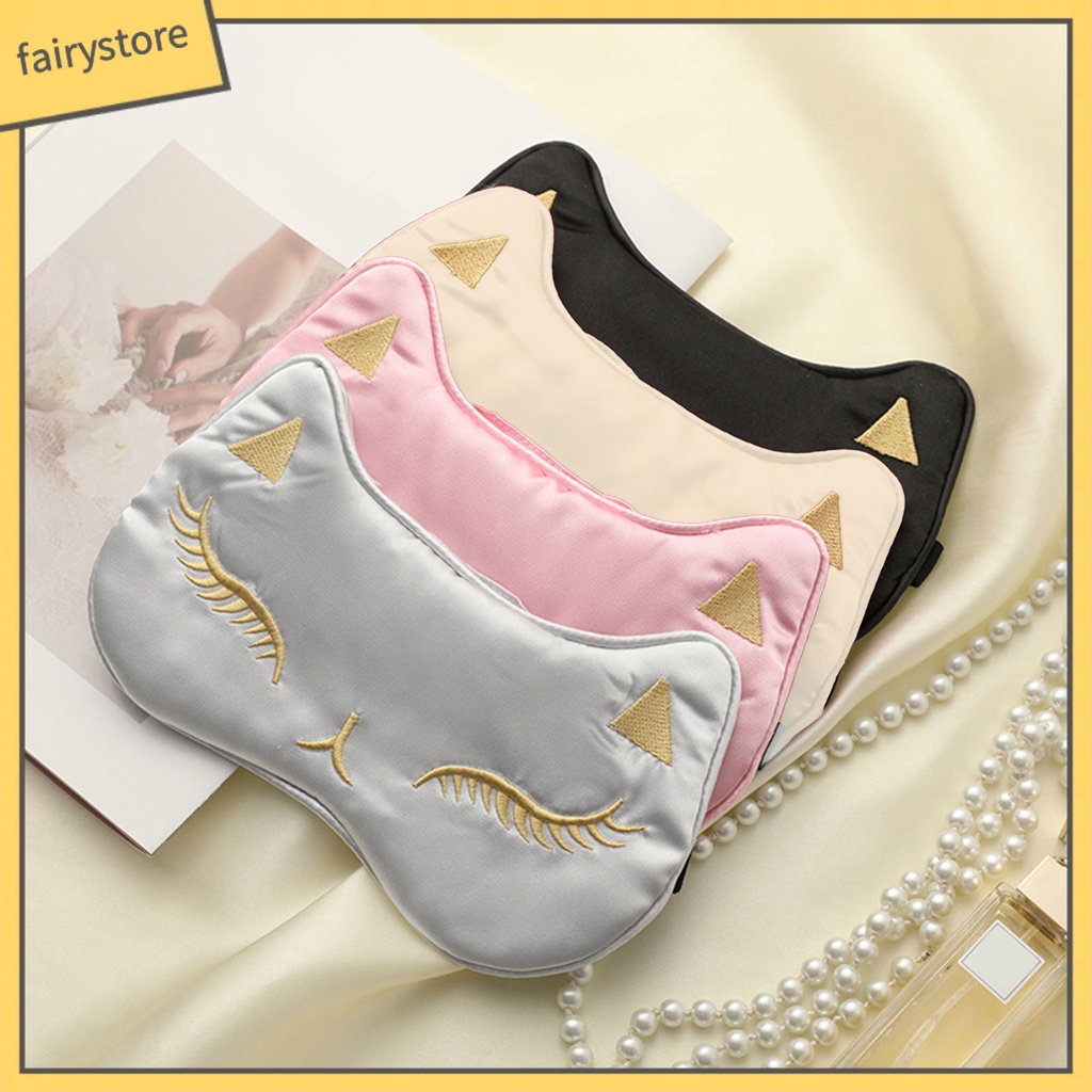 Miếng Dán Che Mắt Ngủ Làm Mát Thêu Họa Tiết Hoạt Hình Dễ Điều Chỉnh