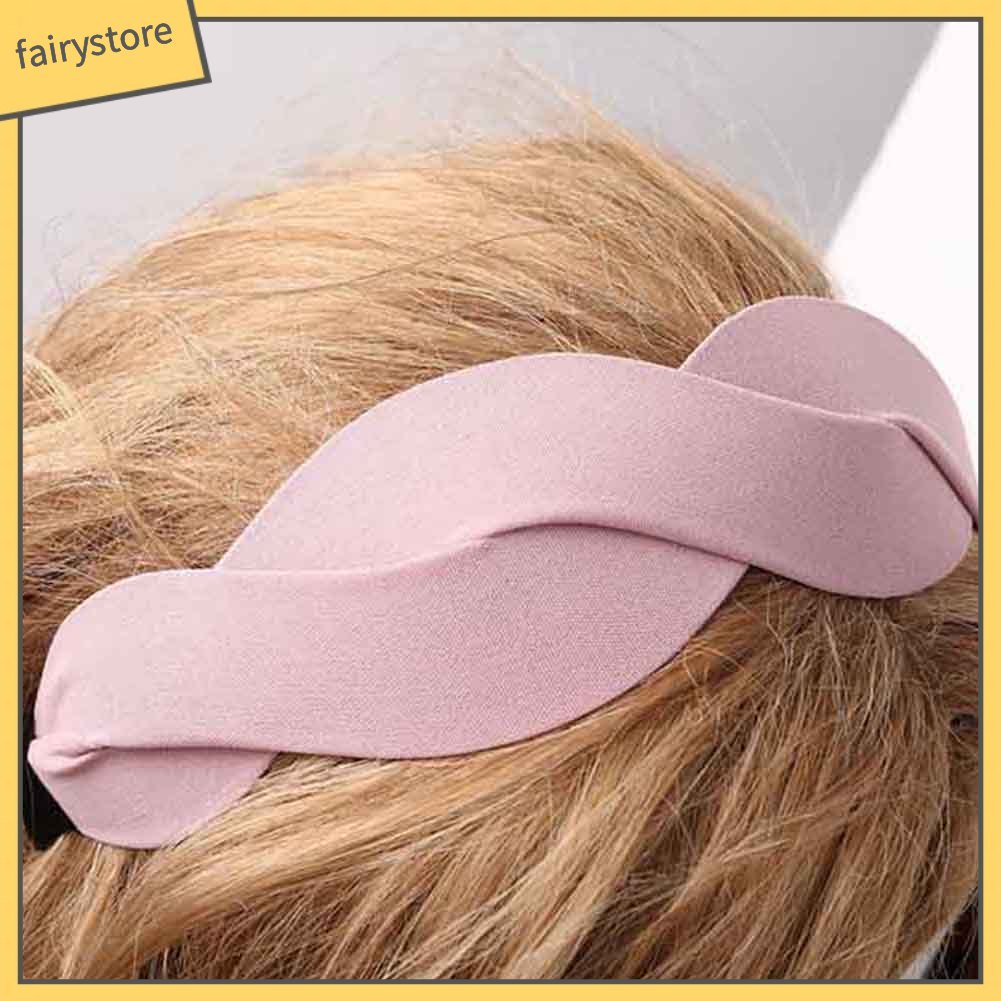 Băng Đô Cài Tóc Màu Trơn Họa Tiết Gợn Sóng Thời Trang Dành Cho Nữ