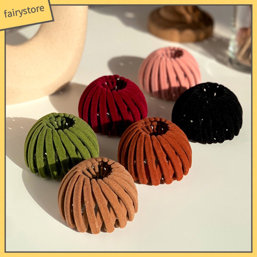 Dây Cột Tóc Hình Tổ Chim Bằng Resin Thanh Lịch Sáng Tạo Có Thể Thu Gọn Cho Nữ