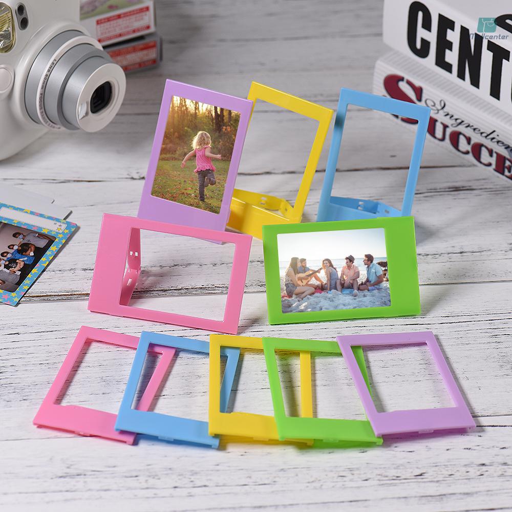 3&quot; Mini Plastic Table Photo Frame for Fujifilm Instax mini 8 7s 90 25 50s  9 SP-1 SP-2 Film, 10 Pack, 5 Colors