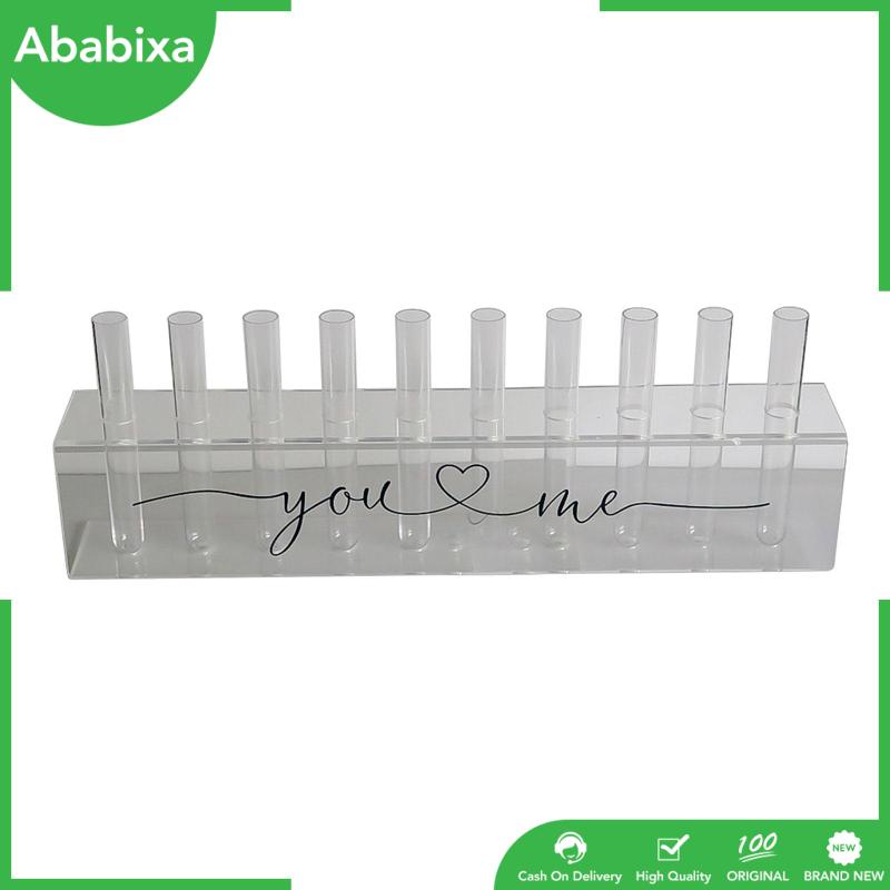 Lọ Hoa Hình Chữ Nhật Bằng Acrylic Kèm 10 Ống Nghiệm Dùng Trang Trí Tiệc Cưới