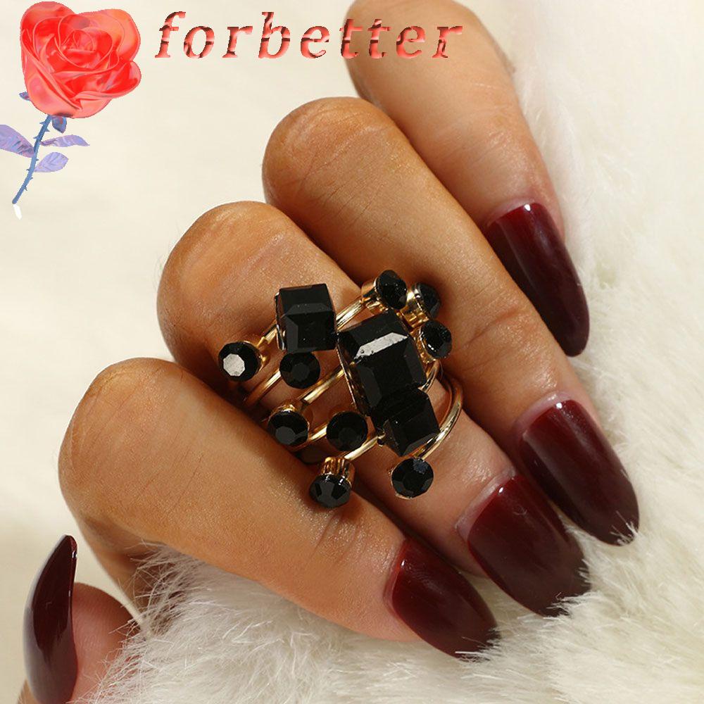 Nhẫn Midi Thiết Kế Đơn Giản Màu Đen Thời Trang Cho Nữ