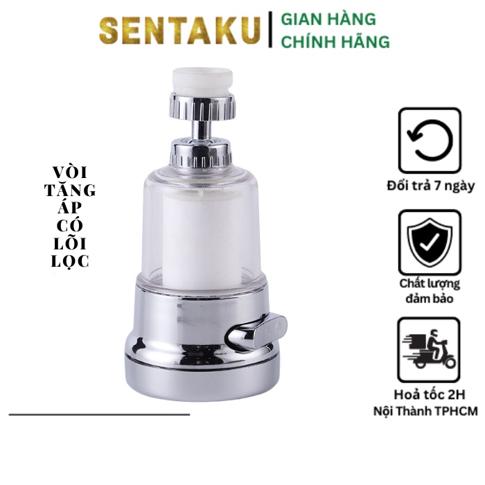 Vòi nước tăng áp có lọc nước Nối vòi bồn rửa bát siêu sạch chống bắn văng tung tóe - Sentaku