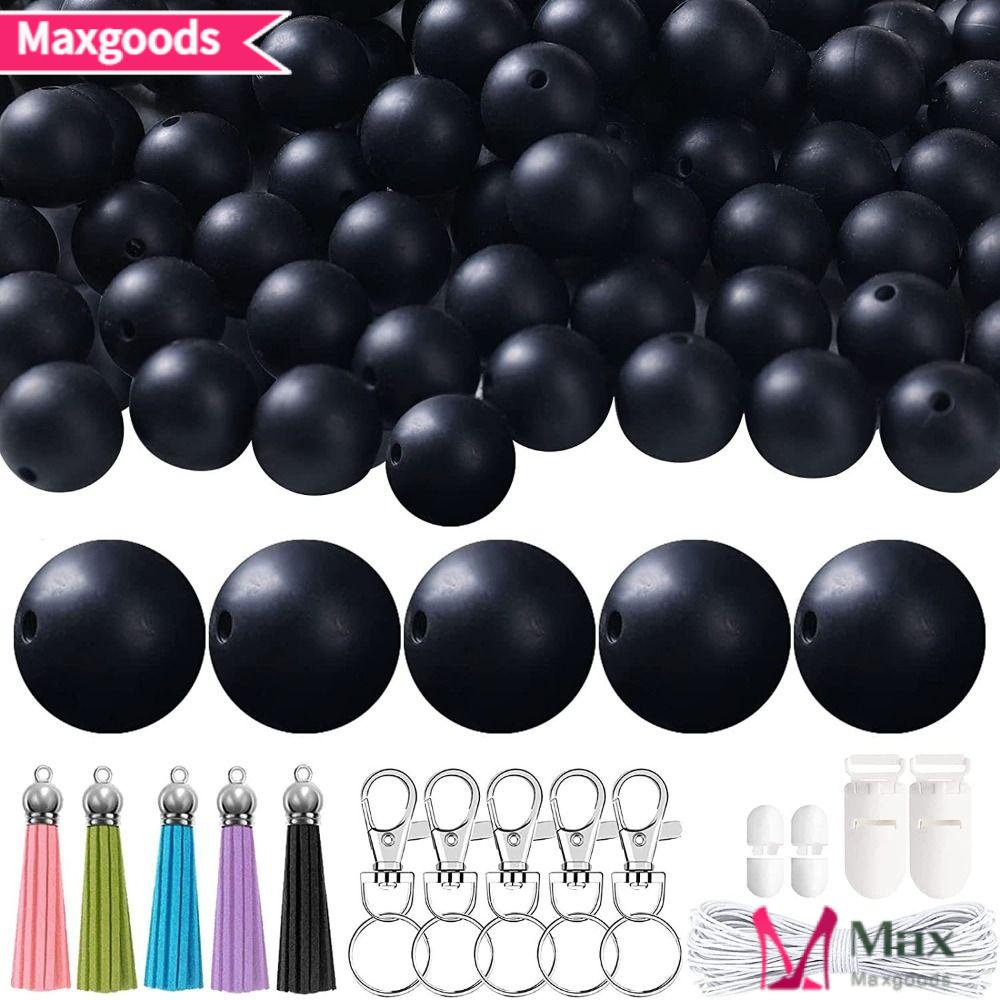 Set 100 Hạt Silicone Tròn 15mm Làm Móc Khóa Xe Hơi