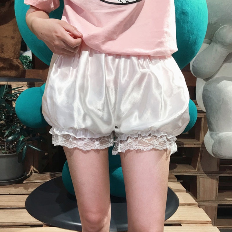 Quần An Toàn Ngắn Siêu Mềm Siêu Nhẹ Co Giãn Phối Ren Màu Trắng Đen