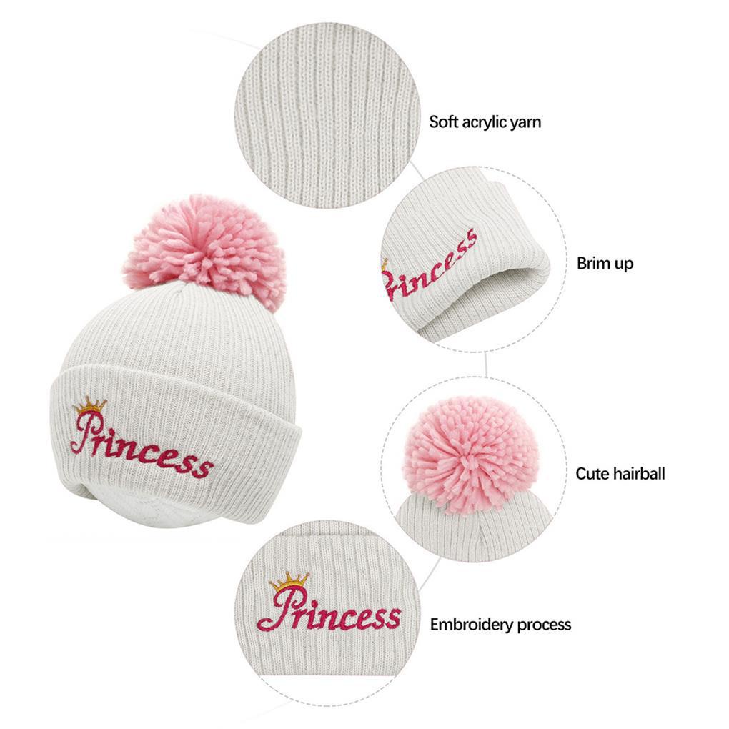 Mũ Beanie Đan Len Đính Quả Bông Giữ Ấm Mùa Đông Màu Xanh Dương / M Dành Cho Trẻ Em