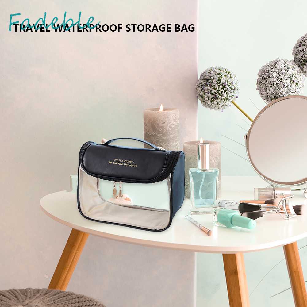 Túi Đựng Mỹ Phẩm Bằng PVC Cỡ Lớn Có Móc Treo Tiện Dụng