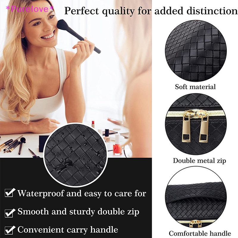 Túi Da PU Đựng Mỹ Phẩm Du Lịch Sức Chứa Lớn Cho Nữ Mới