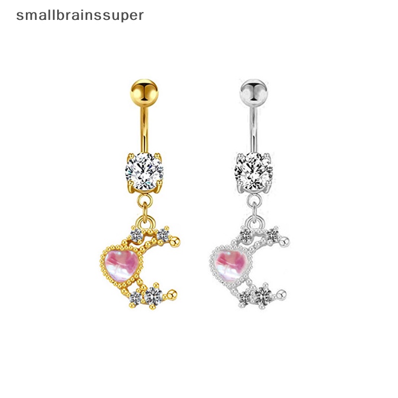 Khuyên Rốn Bằng Thép Không Gỉ Hình Trăng Sao Thời Trang Dành Cho Nữ