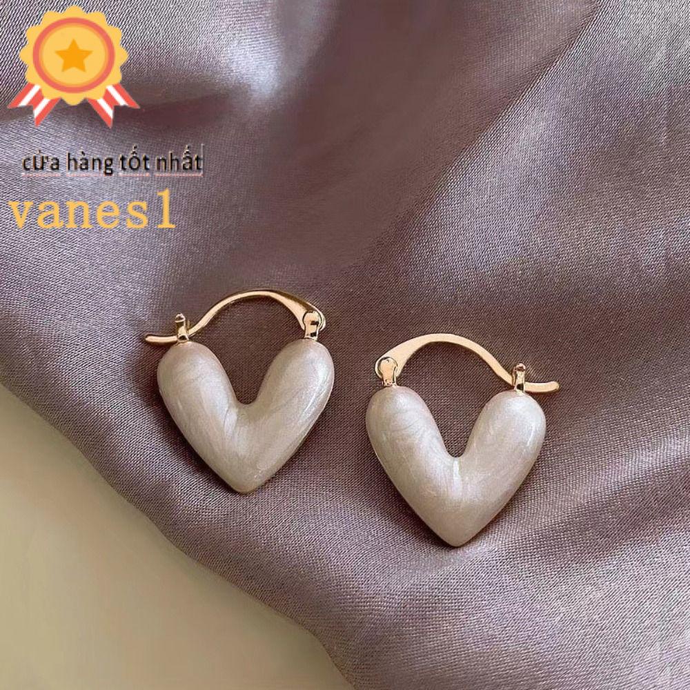 Khuyên Tai Hình Trái Tim VANES1 Phong Cách Nhật Bản Ngọt Ngào Thanh Lịch Dành Cho Nữ
