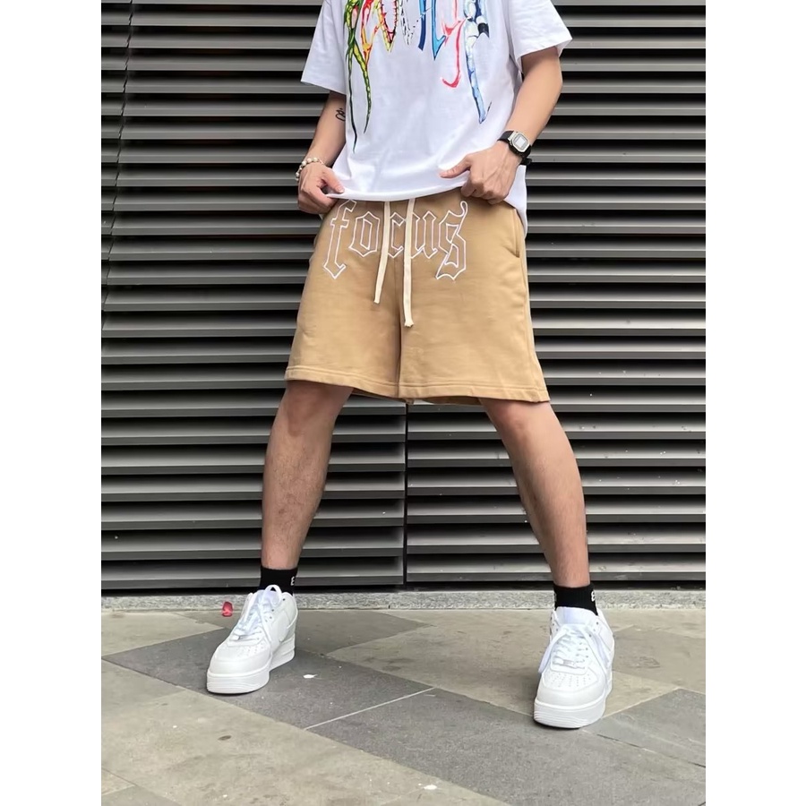 Quần Short Thể Thao Ống Rộng Thêu Họa Tiết Thời Trang Dành Cho Cả Nam Và Nữ