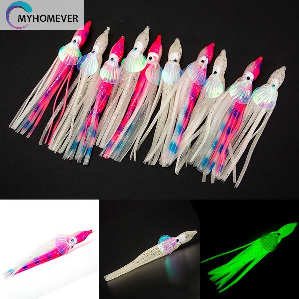 Bộ 10 Mồi Câu Giả Hình Bạch Tuộc Mềm 5cm 6cm 10cm