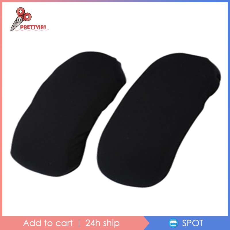 1 [Prettyia] 2 Miếng Bọc Tay Vịn Ghế Ngồi Bằng Polyester Màu Đen
