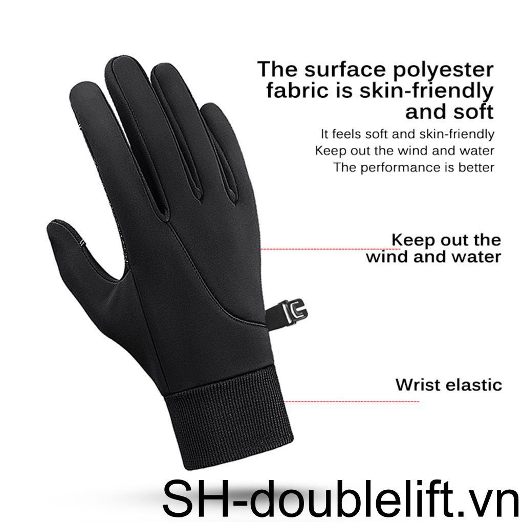 1 Đôi Găng Tay Cotton Giữ Ấm Chống Thấm Nước Có Thể Chạm Màn Hình Cảm Ứng Thời Trang Thu Đông Unisex