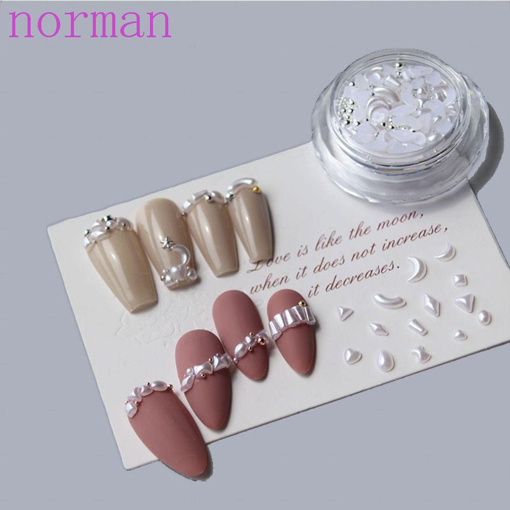 Phụ Kiện Trang Trí Móng Tay Hình Mặt Trăng Mini Màu Trắng Xinh Xắn Charms