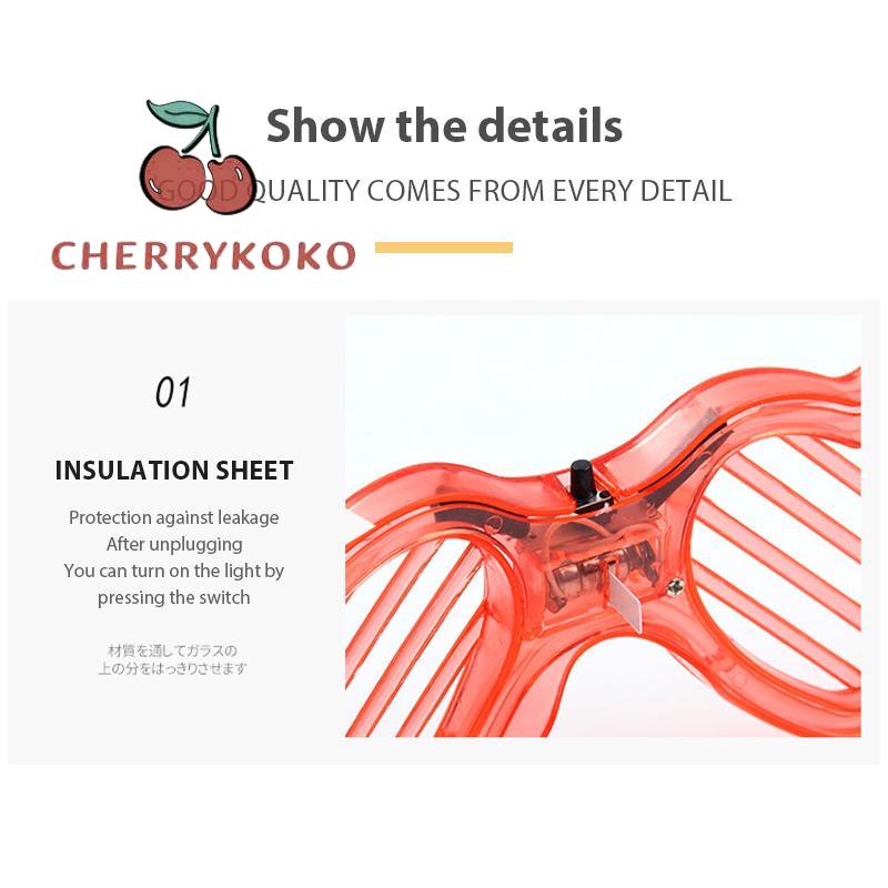 🍒🍒CHERRYKOKOKính Mát Hình Trái Tim Có Đèn led Phát Sáng Độc Đáo