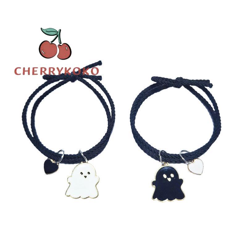 🍒🍒CHERRYKOKO Set 2 Vòng Tay Mặt Dây Chuyền Hình Ma Dễ Thương Cho Cặp Đôi