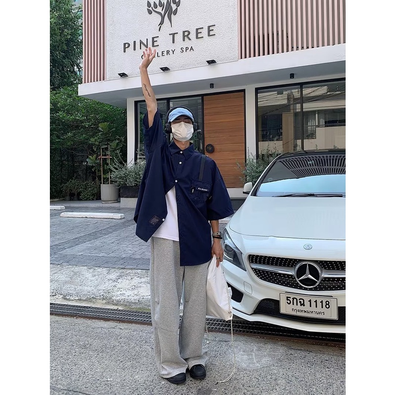 Áo Sơ Mi Tay Ngắn Dáng Rộng Thời Trang Mùa Hè Hàng Mới 2023 Dành Cho Bạn Nam