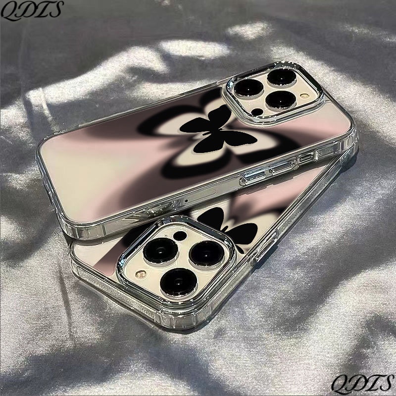 ✅Ốp Điện Thoại Mềm Hình Bướm Đen Chống Sốc Cho iPhone 13iPhone1211plus 87 / xs max14pro F4PP