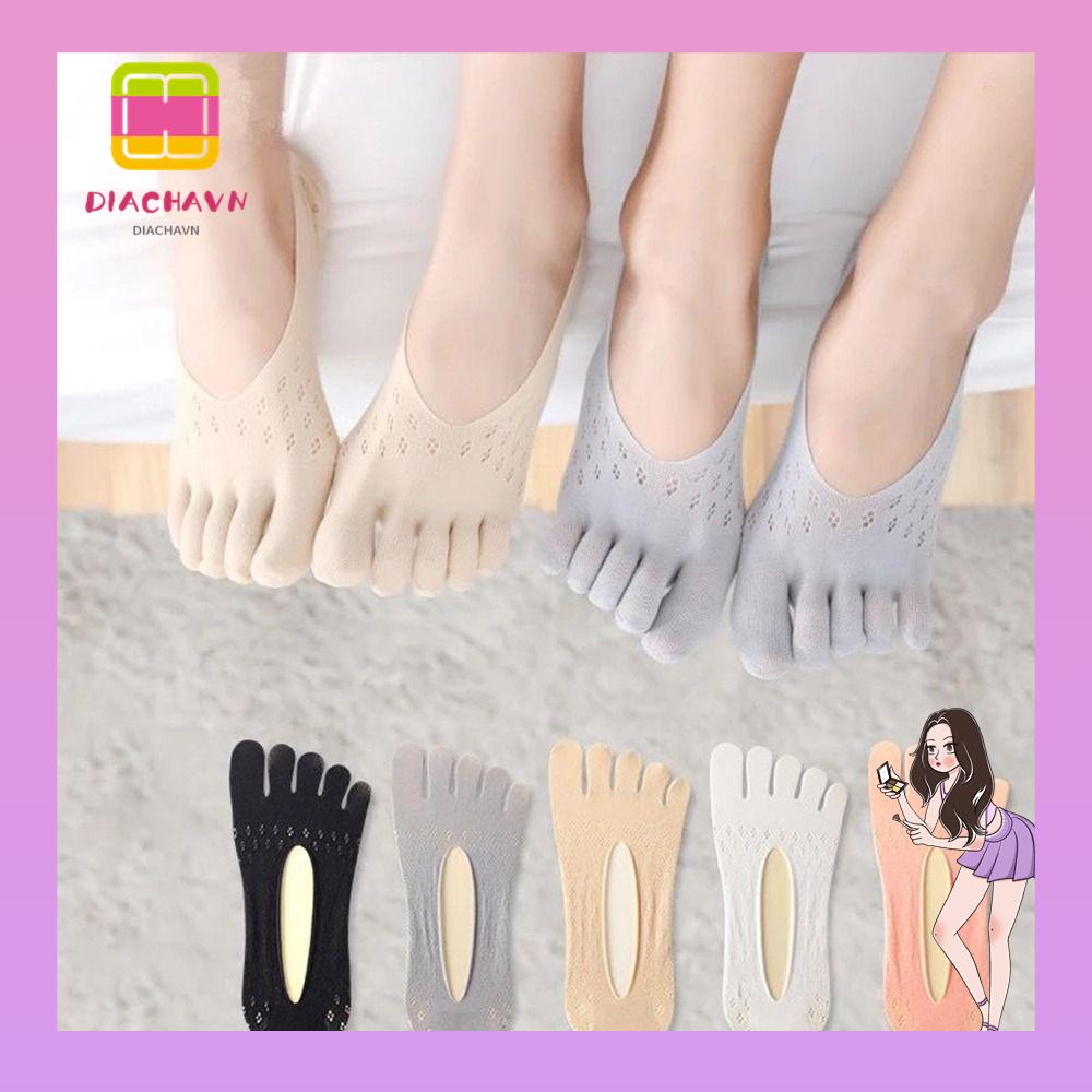 Set 2 Đôi Vớ Xỏ Năm Ngón Chống Trượt Thiết Kế Vô Hình Bảo Vệ Sức Khỏe