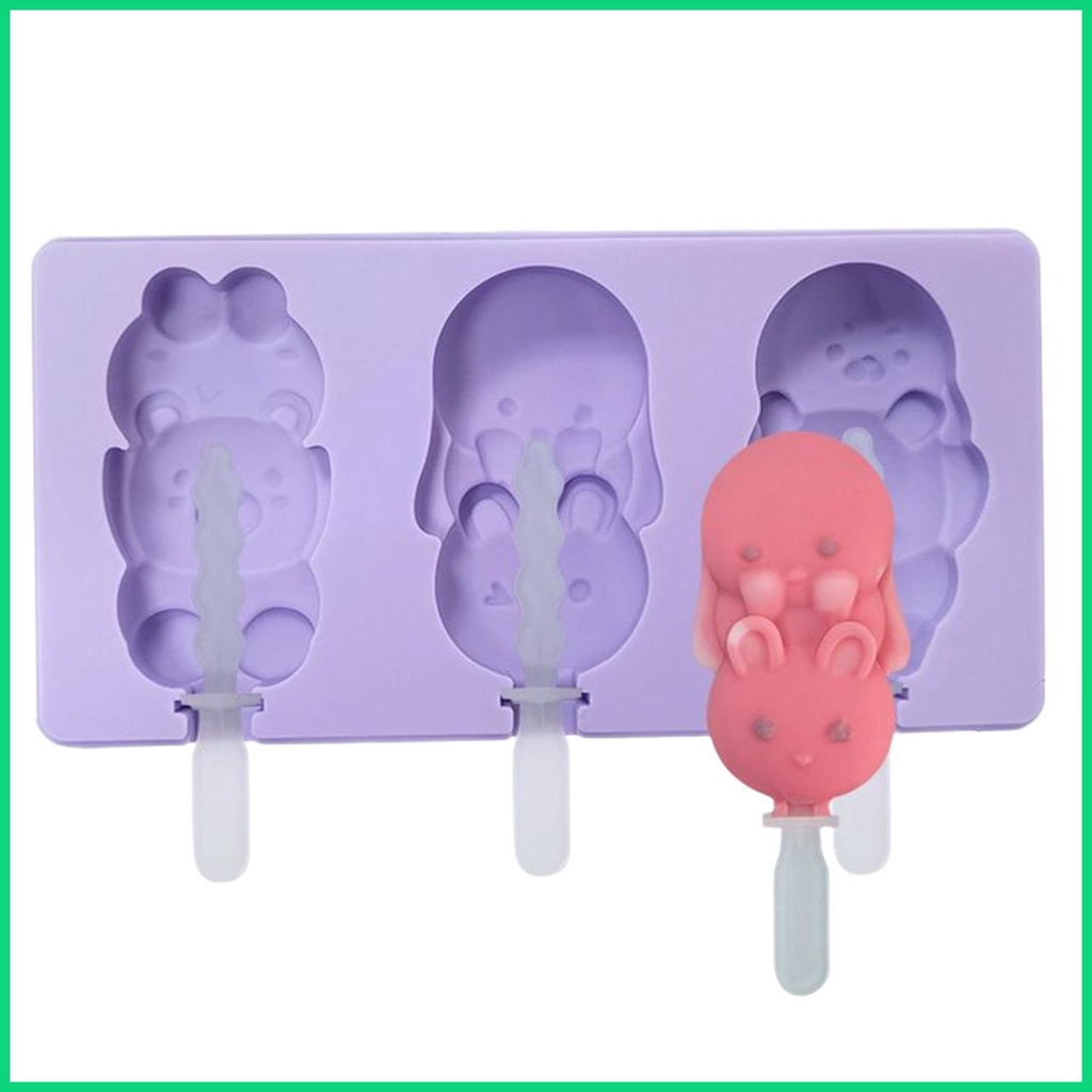 Khuôn Silicone Làm Kem Que Thủ Công Tái Sử Dụng Tiện Lợi