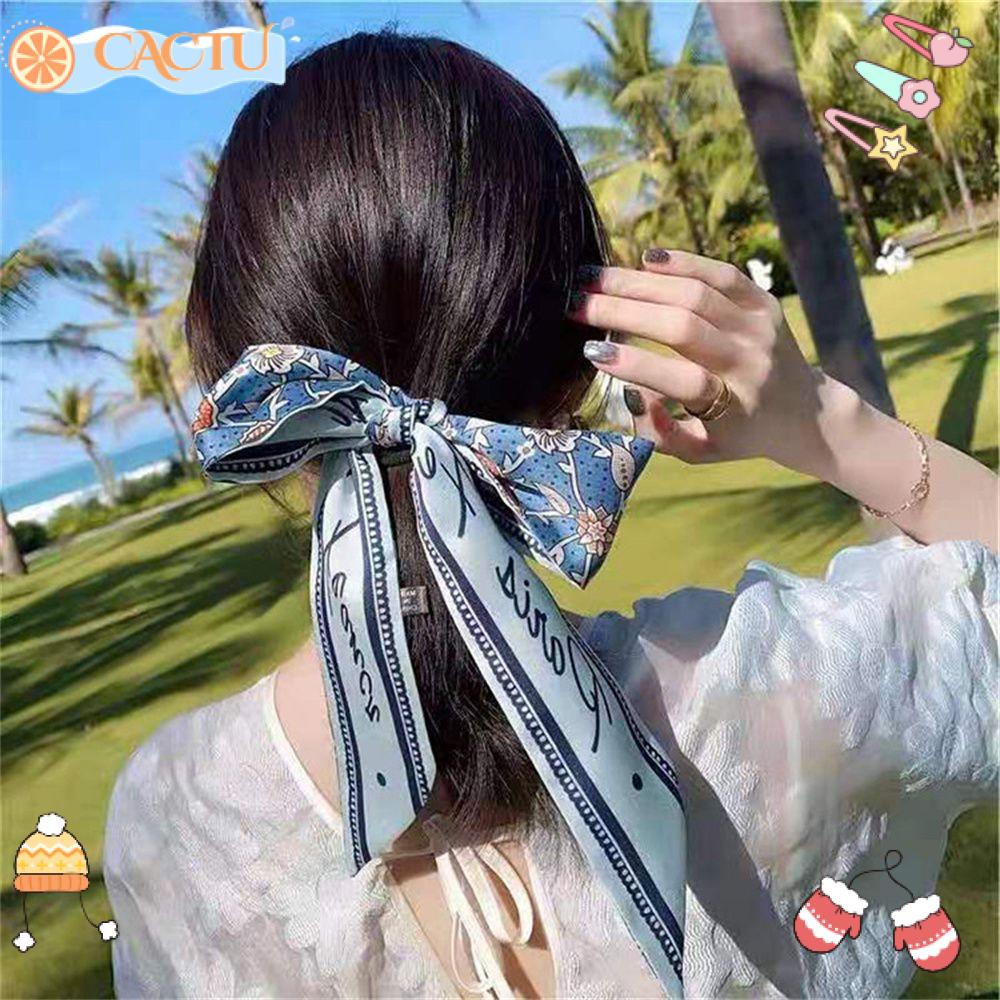 CACTU Băng Đô Cài Tóc Bằng Lụa Satin In Họa Tiết Trái Cây Thời Trang