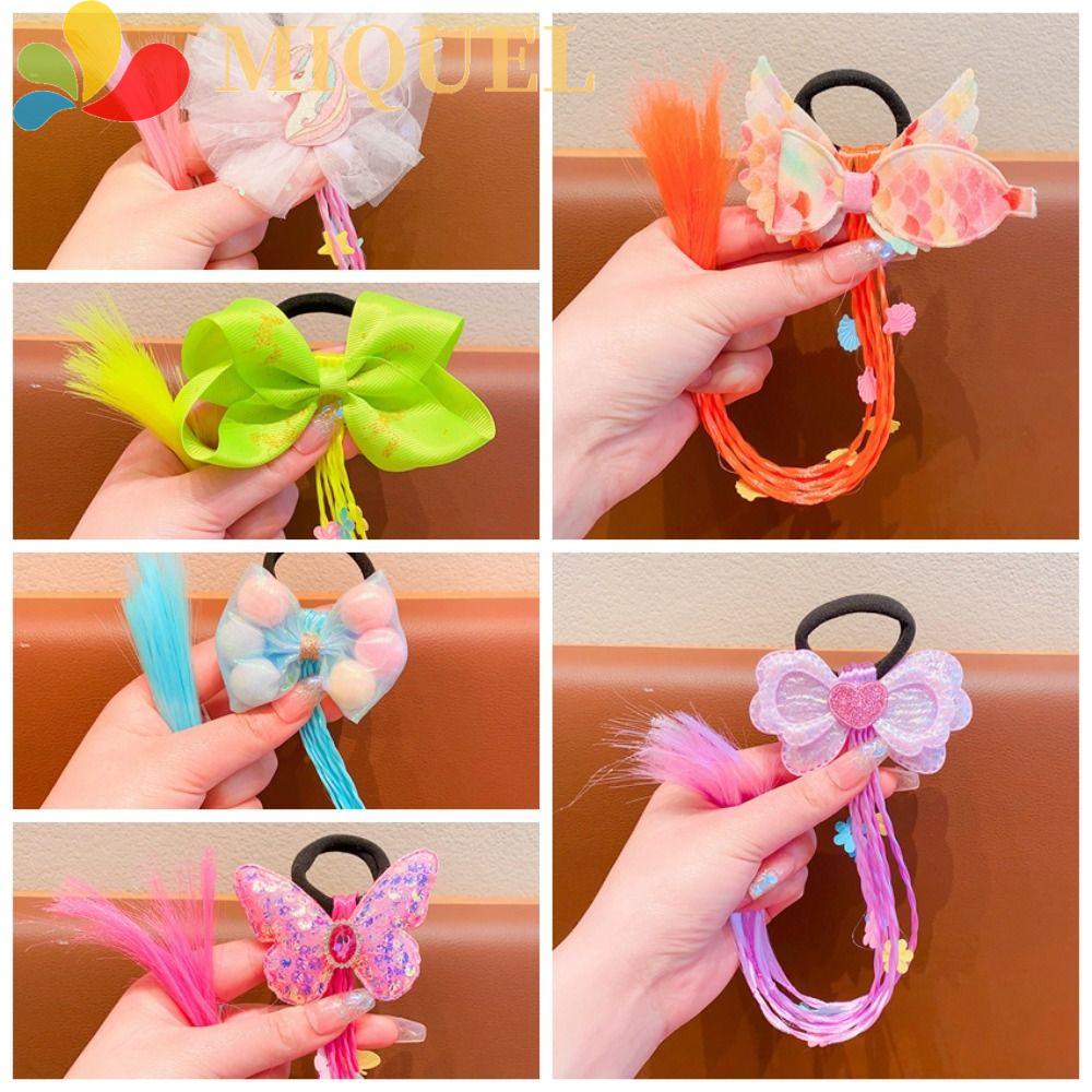 Bím Tóc Giả Thắt Bím Bằng Sợi Tổng Hợp Tự Nhiên Co Giãn Trang Trí Tóc Đuôi Ngựa Hoạt Hình Cho Bé Gái