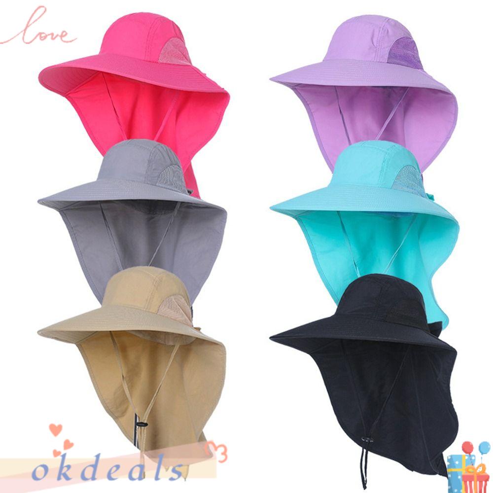 Mũ Rộng Vành Chống Nắng Thoáng Khí Có Tấm Che Cổ Cho Nữ Sự Bảo Vệ