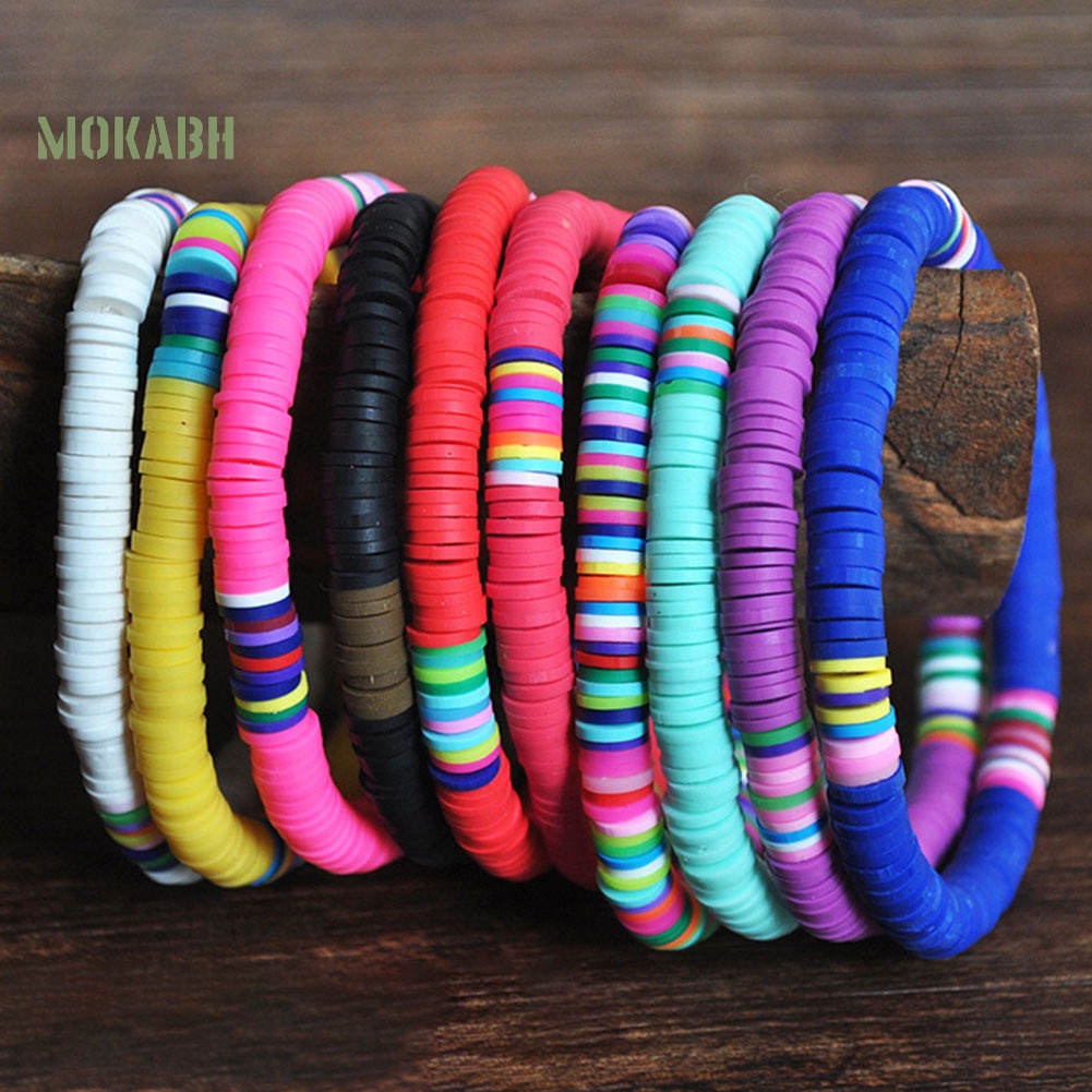 [Mok Abh] 5 / 7 Vòng Tay Chuỗi Hạt Màu Cầu Vồng Kiểu Boho