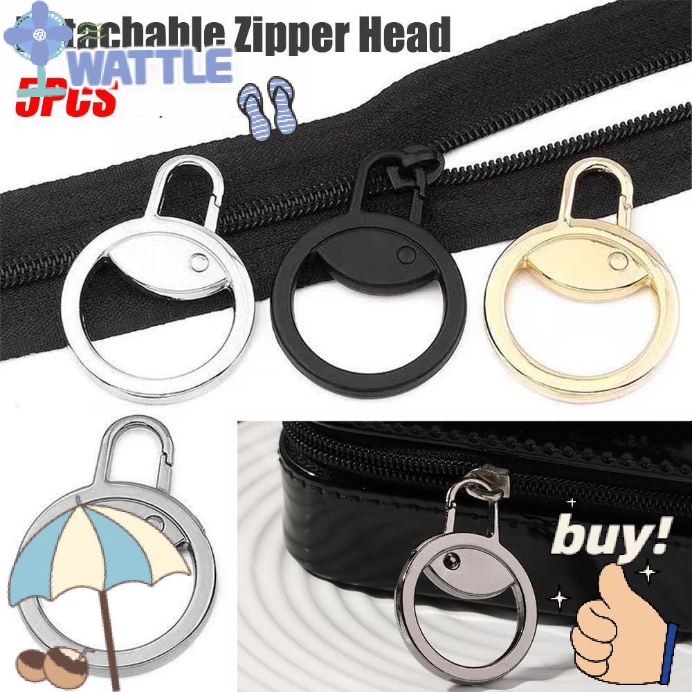 Set 5 Đầu Khóa Kéo Thay Thế Bằng Kim Loại Tiện Dụng Cho Dây Kéo