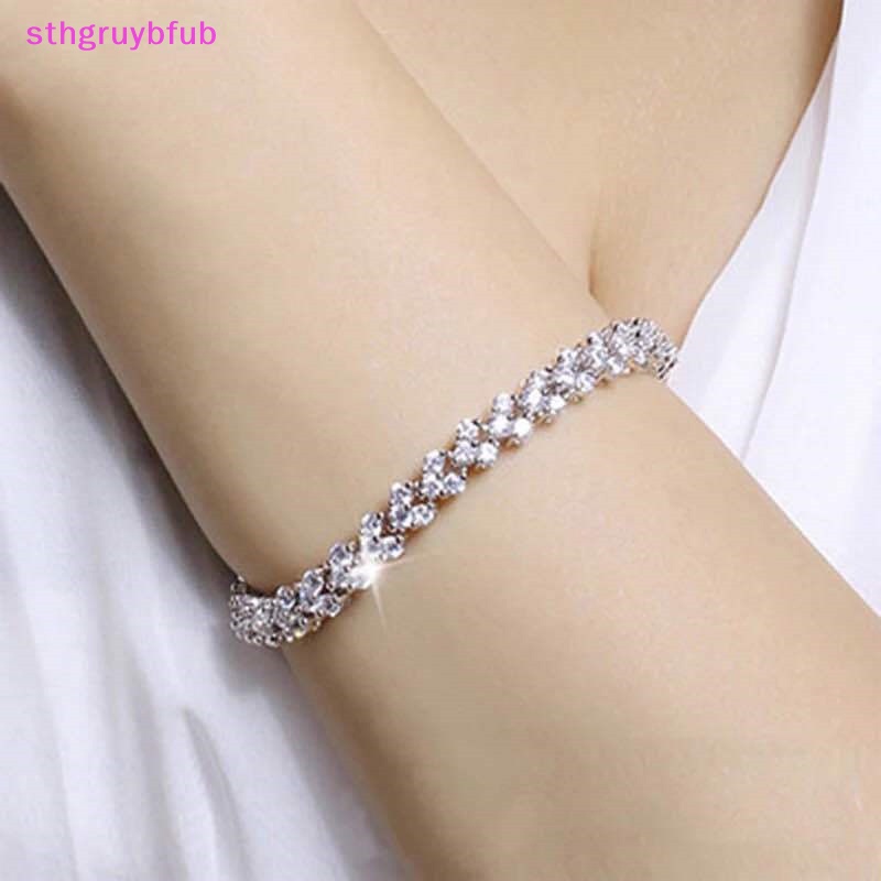 Vòng Tay Chuỗi Hạt Đá Zircon Màu Bạc / Vàng Phong Cách Hip Hop Thời Trang