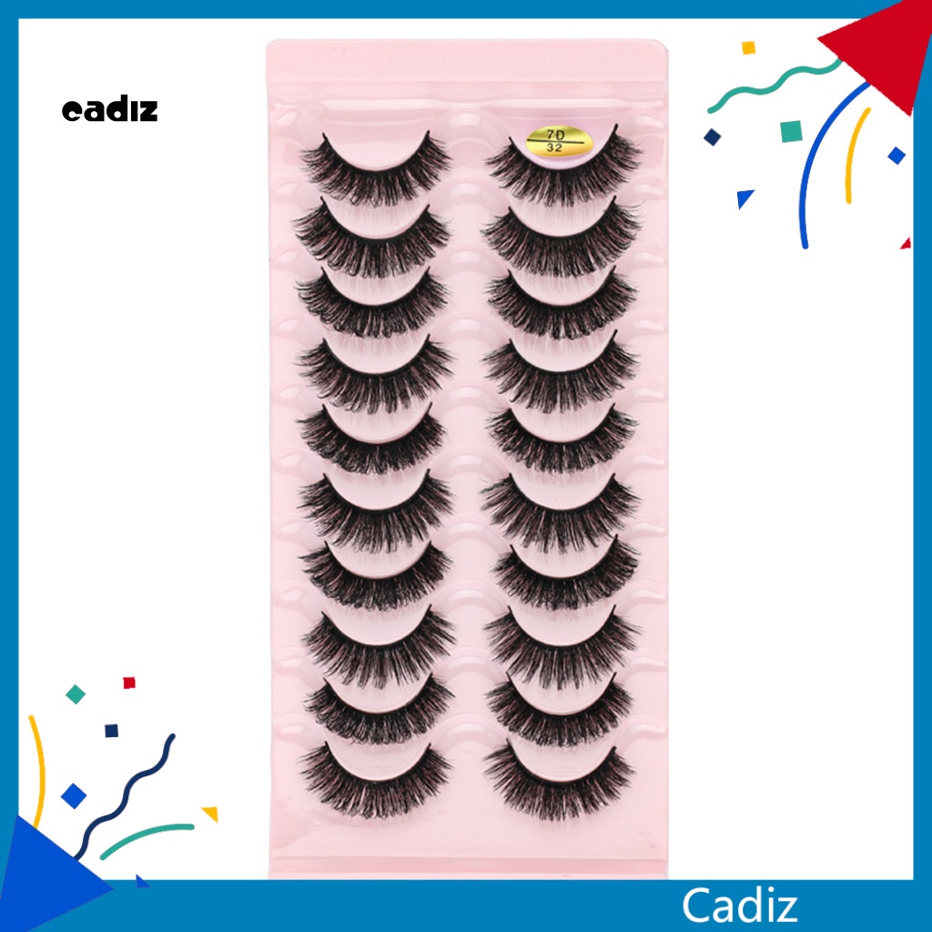 Set 10 Cặp Lông Mi Giả Cong Dày 7D Tự Nhiên Handmade Dành Cho Trang Điểm Mắt