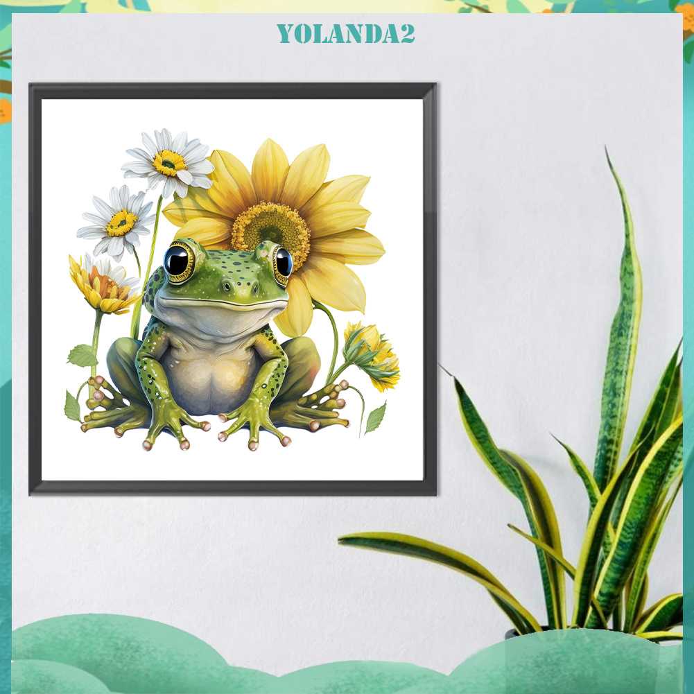 Tranh Đính Đá Kim Cương Toàn Bộ 5D DIY Hình Vẽ Hoa Hướng Dương / Ếch