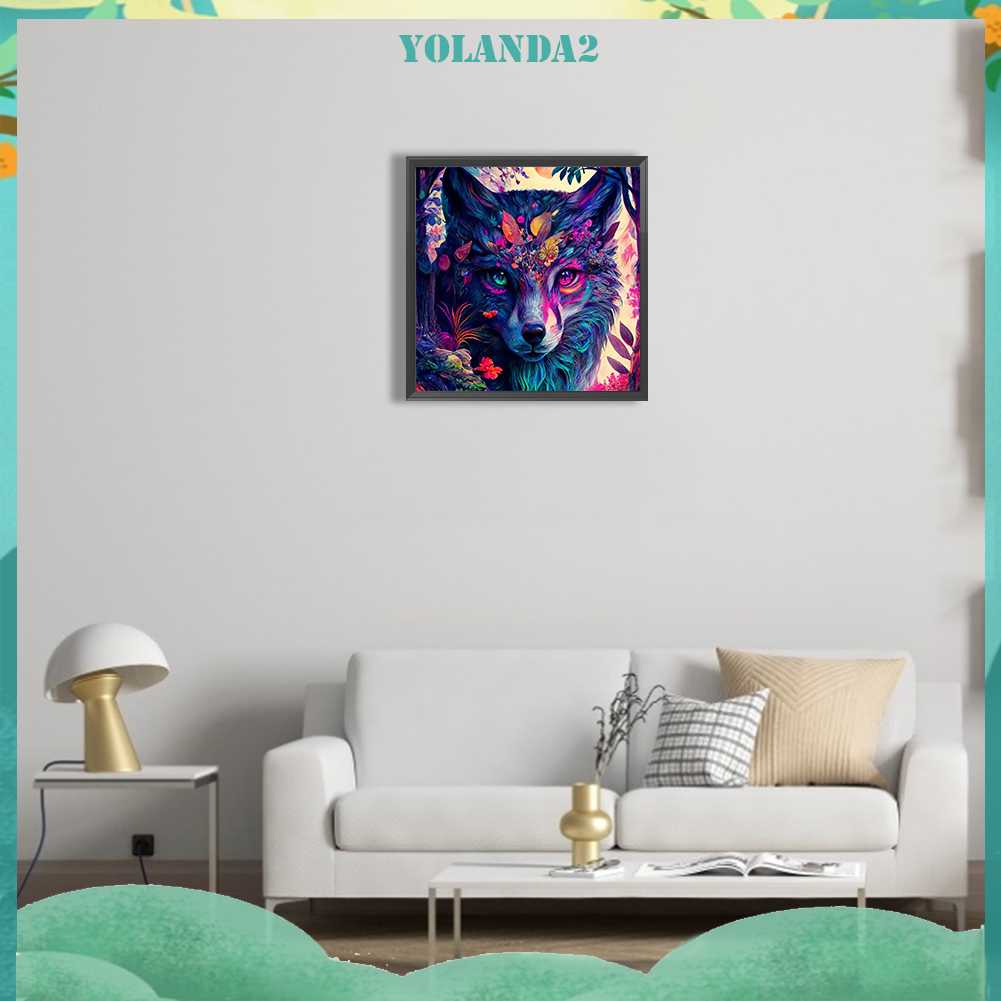 Tranh Đính Đá Kim Cương Toàn Bộ 5D DIY Hình Vẽ Sói Trang Trí Nhà Cửa