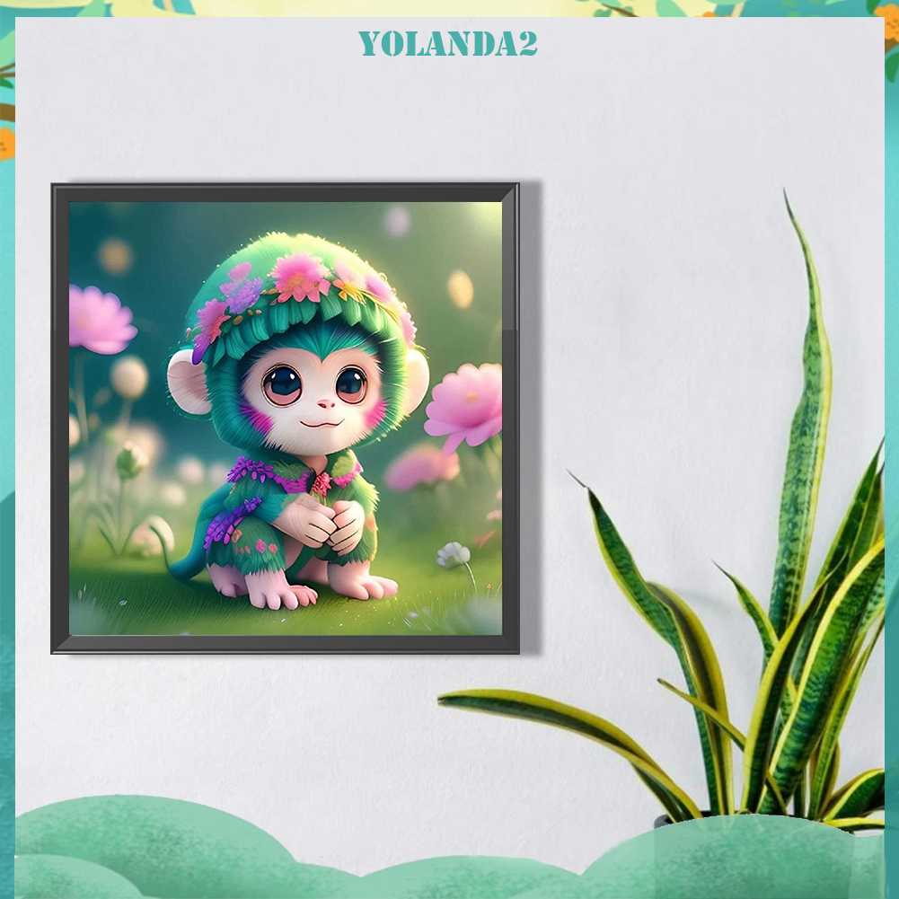 Tranh Đính Đá Kim Cương Toàn Bộ 5D DIY Hình Vẽ Khỉ Dùng Trang Trí Nhà