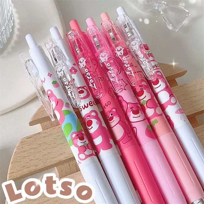 Bút Mực Gel Ngòi 0.5mm Họa Tiết Gấu Hoạt Hình Dễ Thương Cho Học Sinh