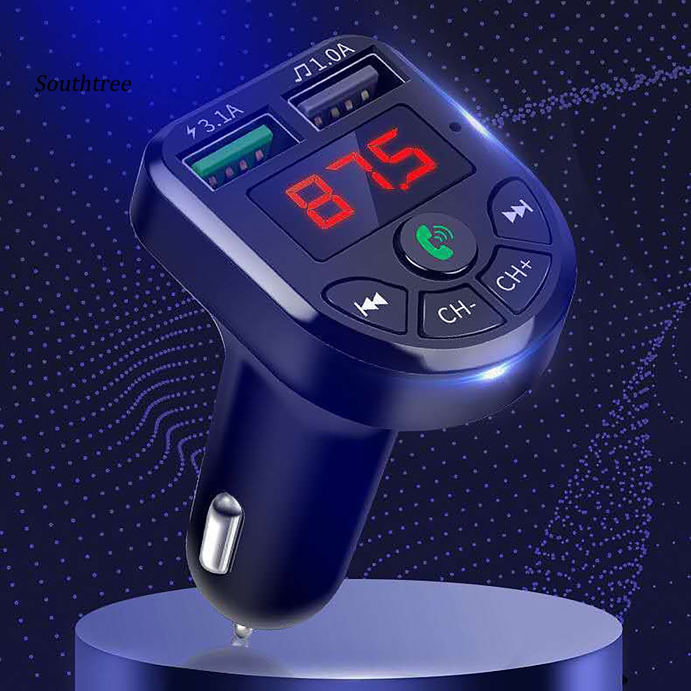 Tẩu Sạc Điện Thoại / Máy Nghe Nhạc MP3 FM Hai Cổng USB Bluetooth 5.0