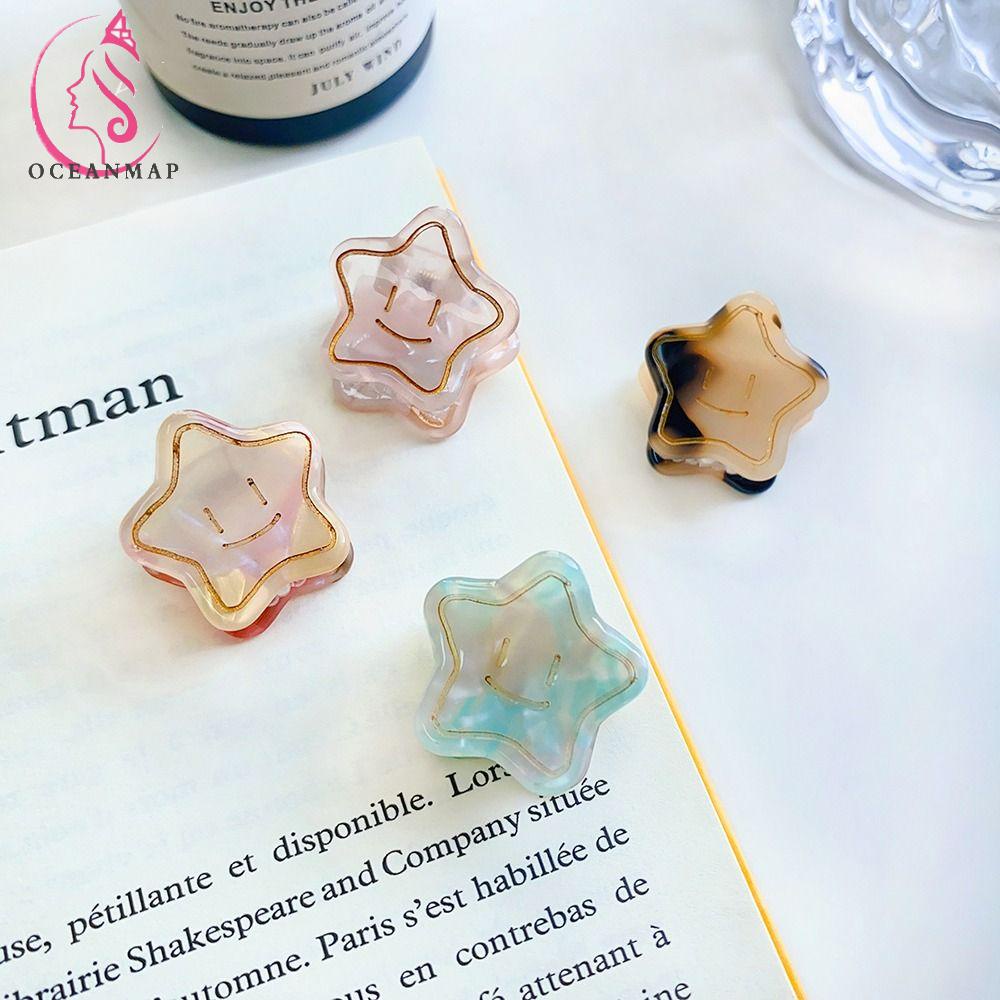 OCEANMAP Kẹp Tóc Hình Ngôi Sao Năm Cánh Mini Dễ Thương Phong Cách Hàn Quốc